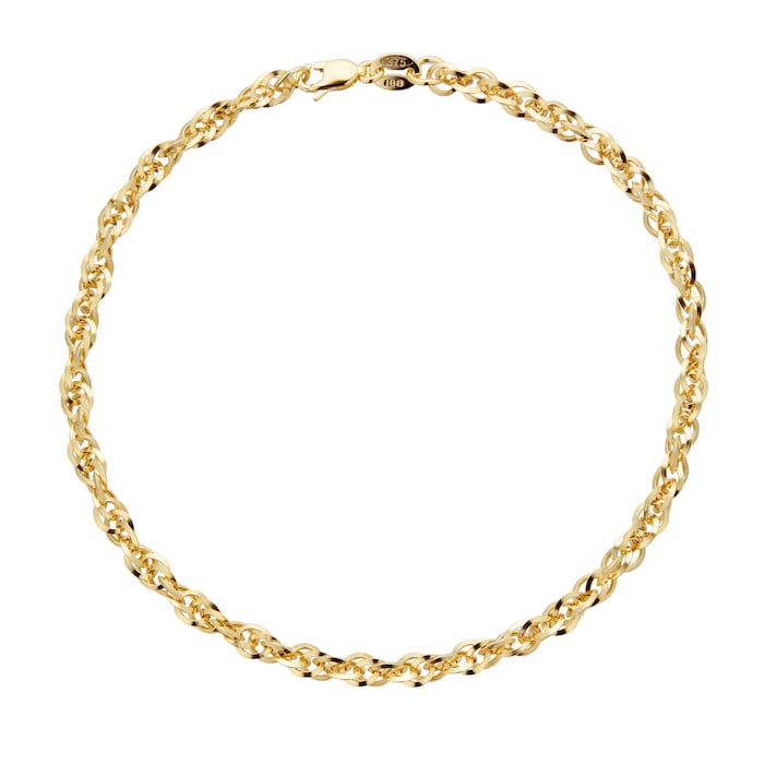 Goldsmiths 9ct Yellow Gold Diamond Cut Bracelet 1.29.4322 | Goldsmiths