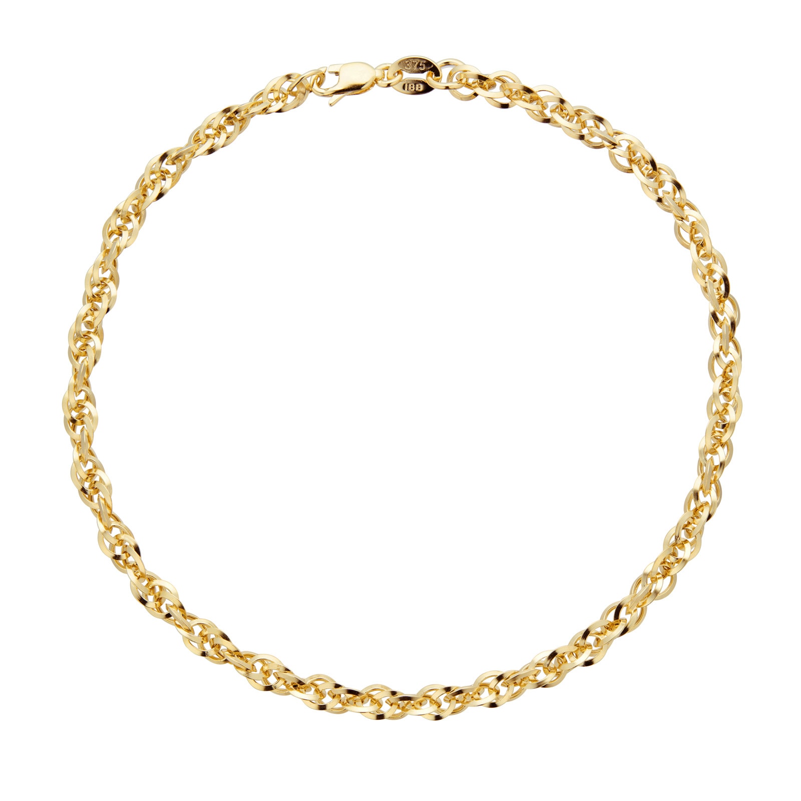 Goldsmiths 9ct Yellow Gold Diamond Cut Bracelet