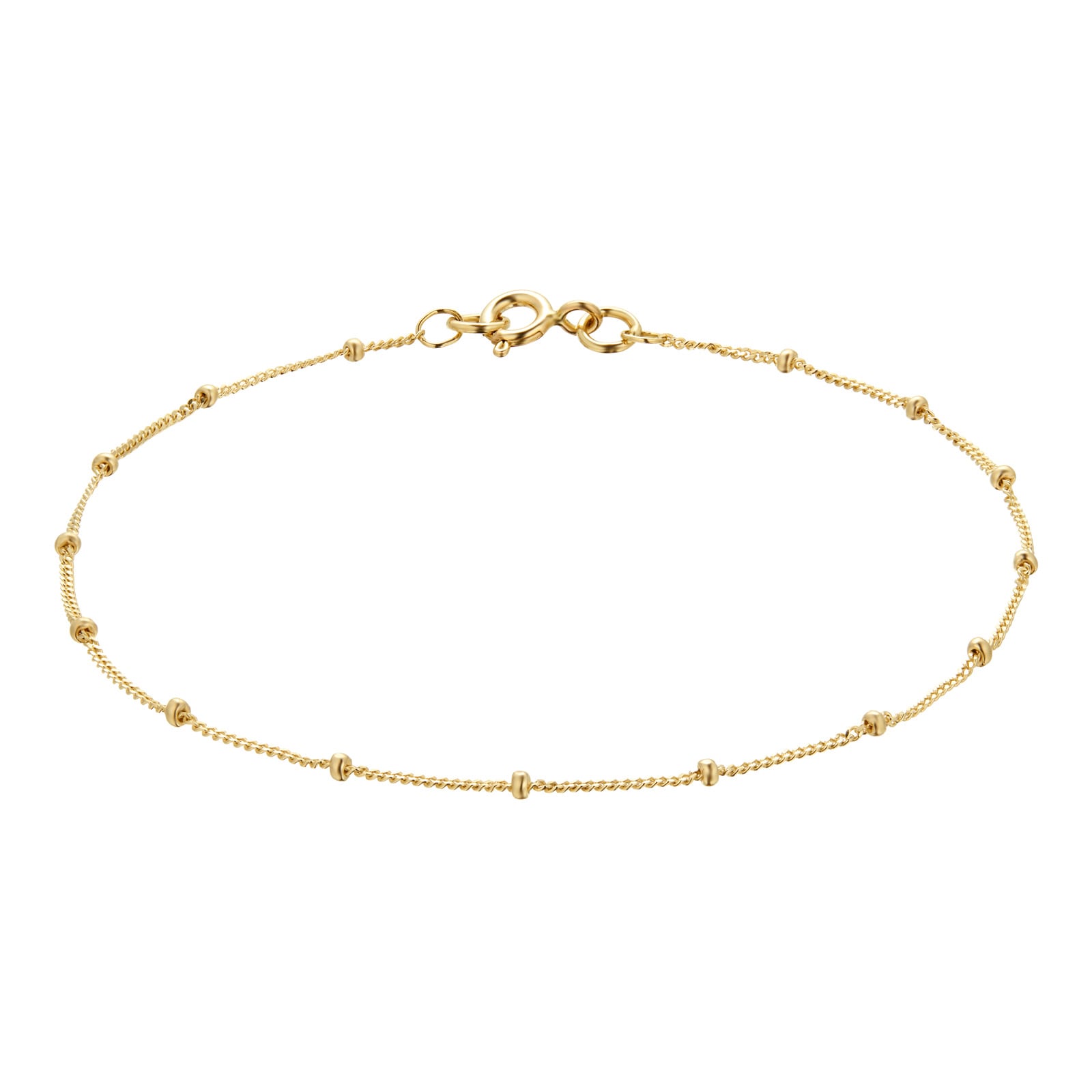 Goldsmiths 9ct Yellow Gold Beaded Chain Bracelet Goldsmiths 9ct Yellow Gold Beaded Chain Bracelet