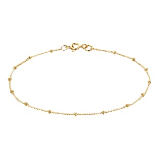 Goldsmiths 9ct Yellow Gold Beaded Chain Bracelet