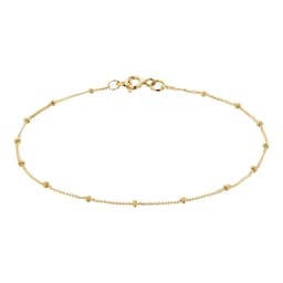 11040442 - 9ct Yellow Gold Beaded Chain Bracelet