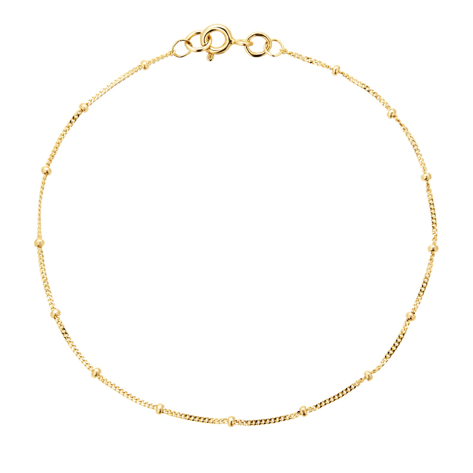 Goldsmiths 9ct Yellow Gold Beaded Chain Bracelet Goldsmiths 9ct Yellow Gold Beaded Chain Bracelet