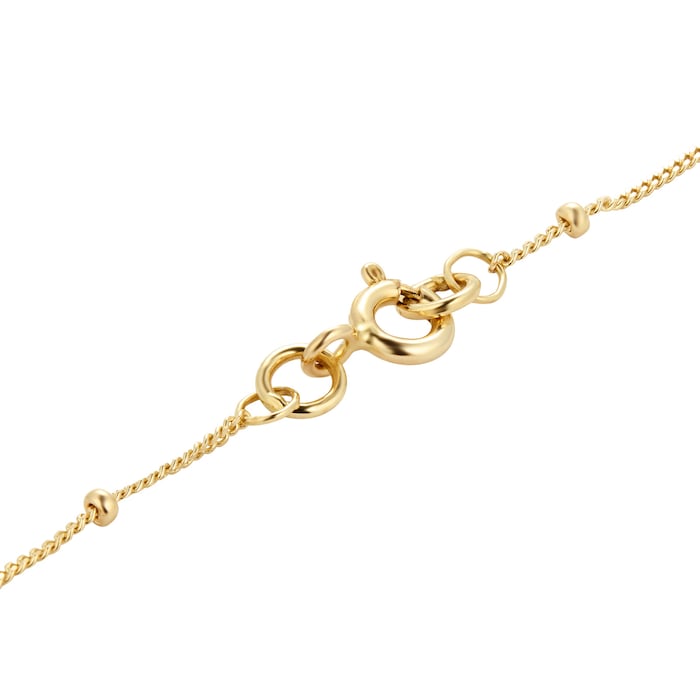 Goldsmiths 9ct Yellow Gold Beaded Chain Bracelet
