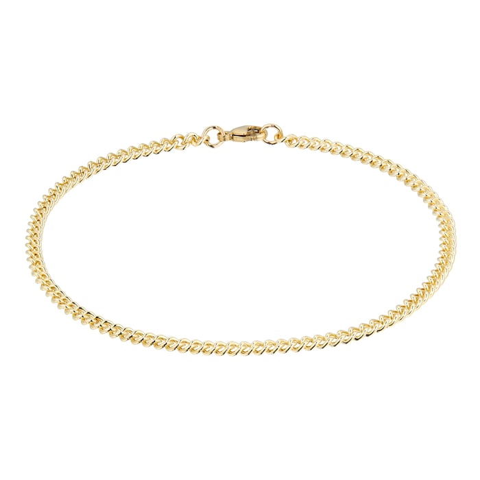 Goldsmiths 9ct Yellow Gold 21cm (8.5") Solid Curb Bracelet 2.8 Width