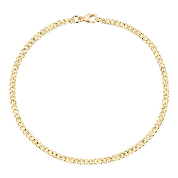 Goldsmiths 9ct Yellow Gold 21cm (8.5") Solid Curb Bracelet 2.8 Width