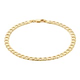 Goldsmiths 18ct Yellow Gold Hollow Curb Chain Bracelet