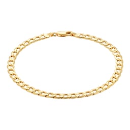 11040445 - 18ct Yellow Gold Hollow Curb Chain Bracelet