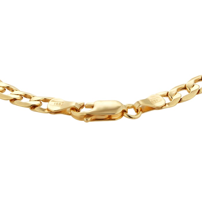 Goldsmiths 18ct Yellow Gold Hollow Curb Chain Bracelet