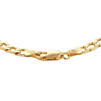 Goldsmiths 18ct Yellow Gold Hollow Curb Chain Bracelet Goldsmiths 18ct Yellow Gold Hollow Curb Chain Bracelet