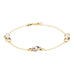 11040446 - 9ct Yellow & White Gold Linked Rings Bracelet