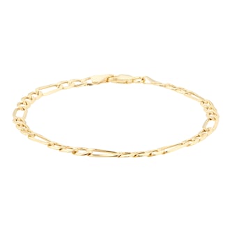 Goldsmiths 9ct Yellow Gold Hollow Figaro Bracelet