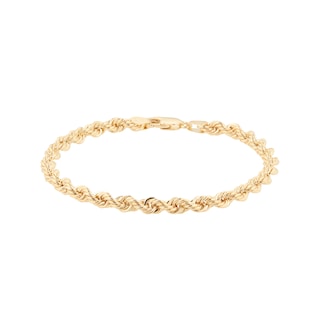 Goldsmiths 9ct Yellow Gold Rope Chain Bracelet