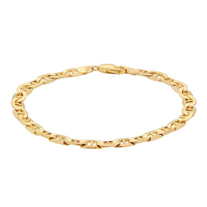 Goldsmiths 9ct Yellow Gold Anchor Chain Bracelet 8 Inch