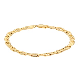 Goldsmiths 9ct Yellow Gold Anchor Chain Bracelet 8 Inch