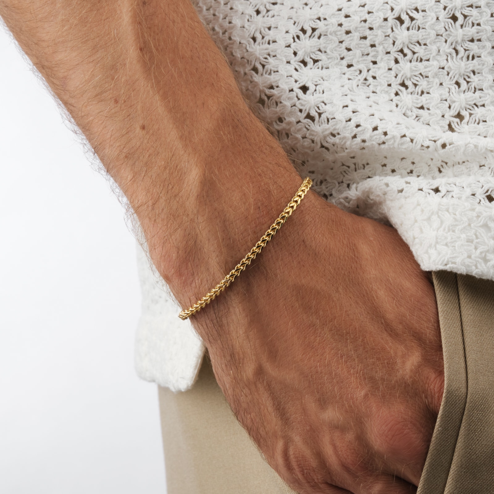 Best Luxury 
9ct Yellow Gold 3mm Square Spiga 7.5 inch Bracelet