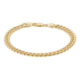 Goldsmiths 9ct Yellow Gold Hollow Curb Chain Bracelet 8 Inch