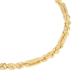Goldsmiths 9ct Yellow Gold Hollow Diamond Cut Figaro Chain Bracelet