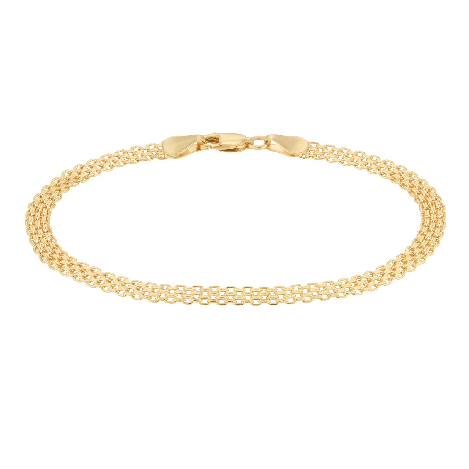 Goldsmiths 9ct Yellow Gold Graduated Bismark Chain Bracelet Goldsmiths 9ct Yellow Gold Graduated Bismark Chain Bracelet