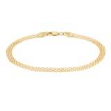 Goldsmiths 9ct Yellow Gold Graduated Bismark Chain Bracelet