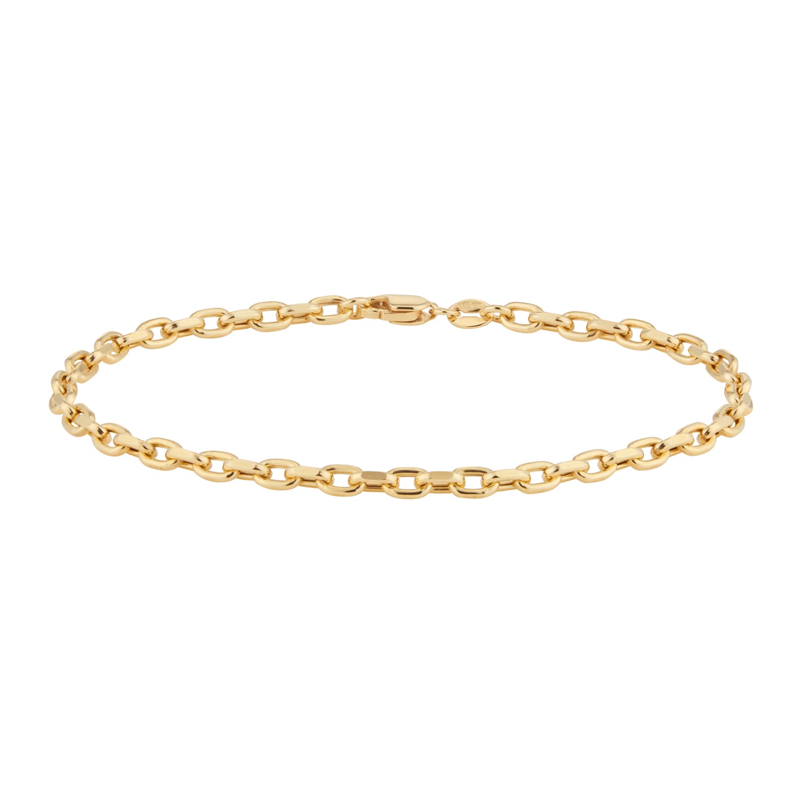 Goldsmiths 9ct Yellow Gold Diamond Cut Belcher Chain Bracelet