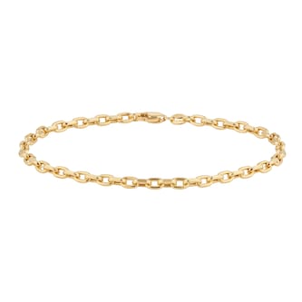 Goldsmiths 9ct Yellow Gold Diamond Cut Belcher Chain Bracelet Goldsmiths 9ct Yellow Gold Diamond Cut Belcher Chain Bracelet