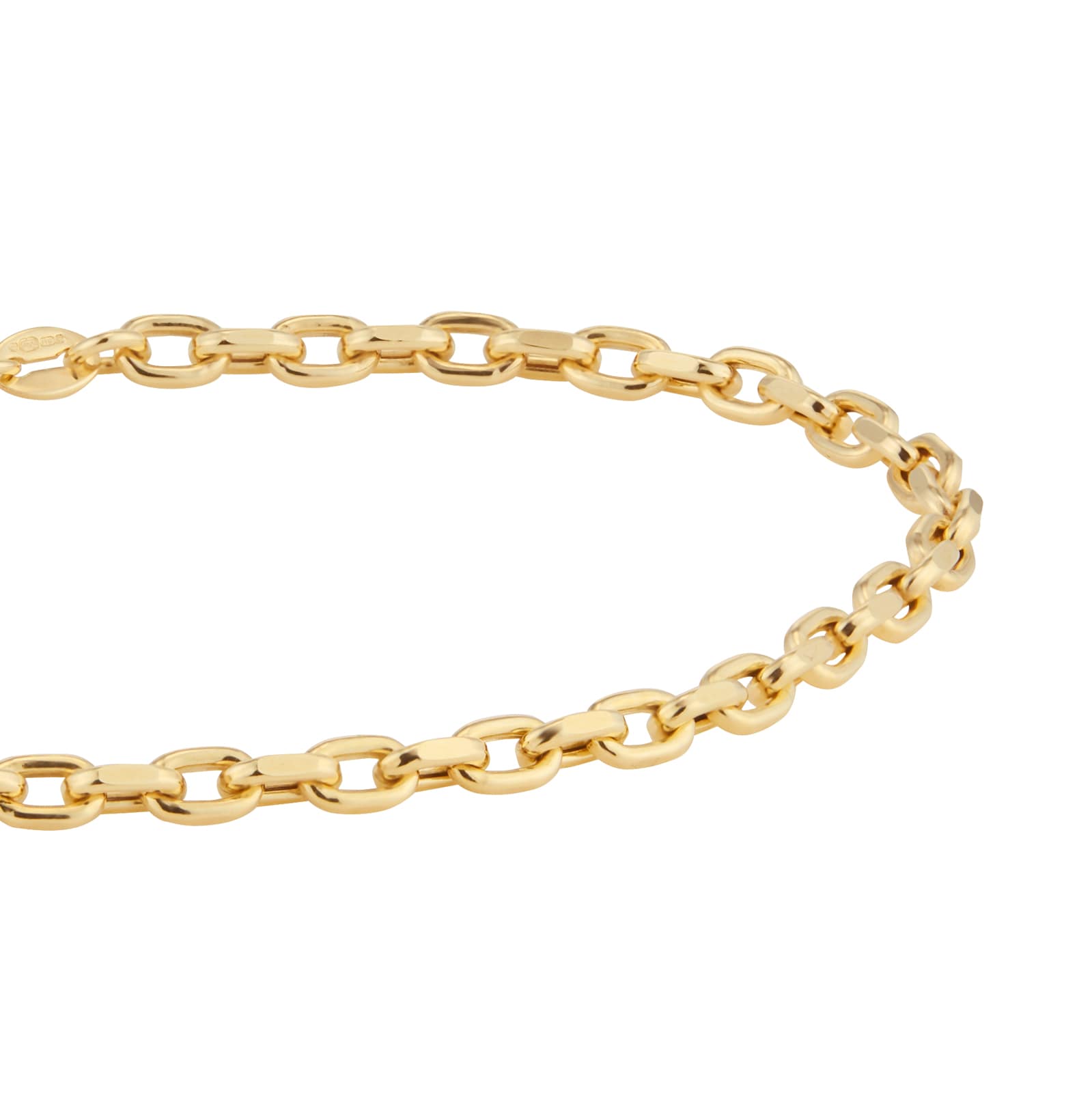 Goldsmiths 9ct Yellow Gold Diamond Cut Belcher Chain Bracelet Goldsmiths 9ct Yellow Gold Diamond Cut Belcher Chain Bracelet