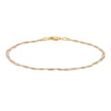 Goldsmiths 9ct Tri Colour Gold Plait Herringbone Chain Bracelet
