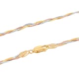 Goldsmiths 9ct Tri Colour Gold Plait Herringbone Chain Bracelet
