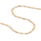 Goldsmiths 9ct Tri Colour Gold Plait Herringbone Chain Bracelet