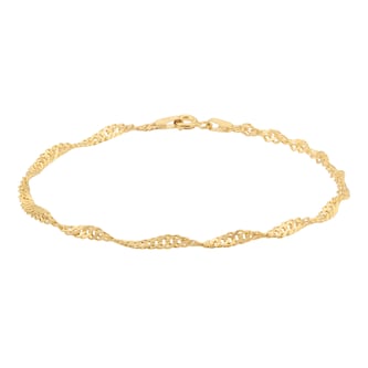 Goldsmiths 9ct Yellow Gold 2.70mm Twist Curb Bracelet