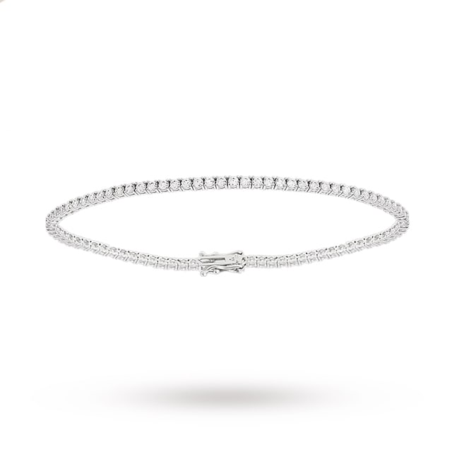 Goldsmiths 9 Carat White Gold Cubic Zirconia Tennis Bracelet