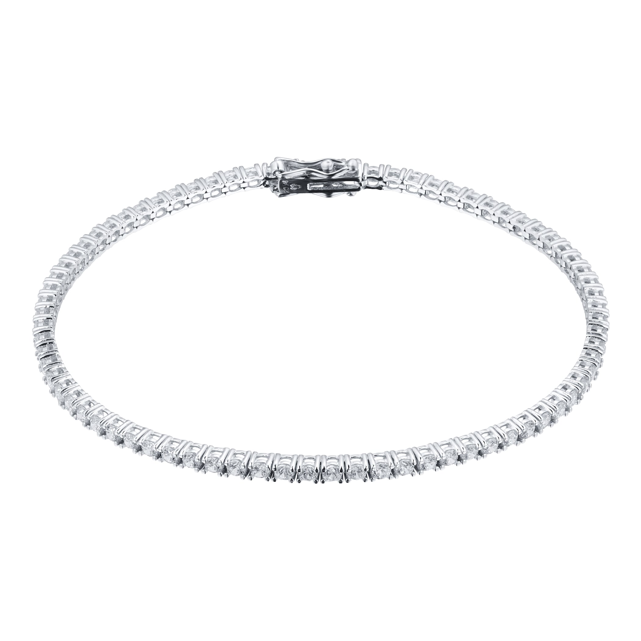 Goldsmiths 9ct White Gold Cubic Zirconia Tennis Bracelet Goldsmiths 9ct White Gold Cubic Zirconia Tennis Bracelet