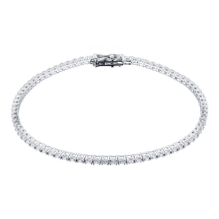 Goldsmiths 9ct White Gold Cubic Zirconia Tennis Bracelet