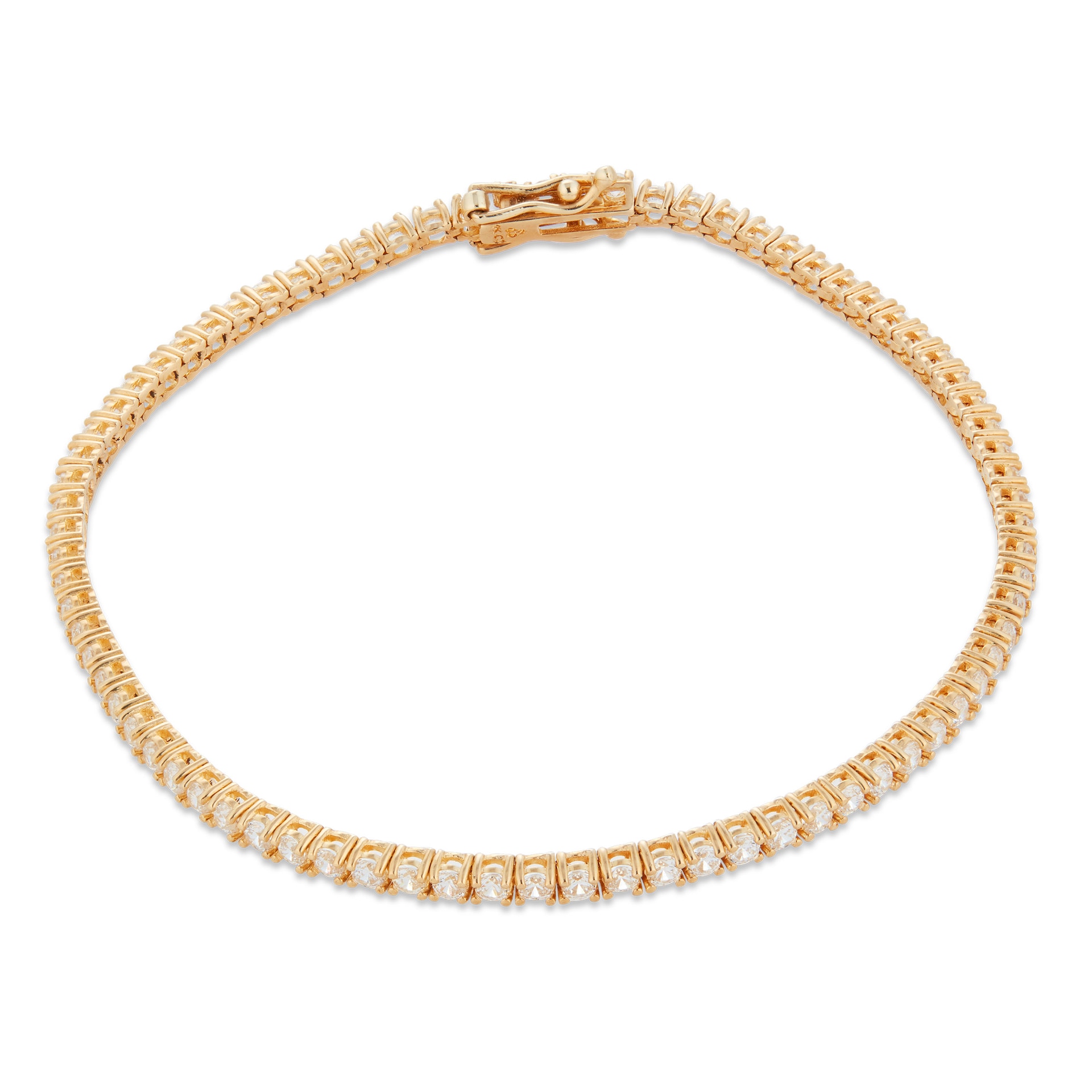 Goldsmiths 9ct Yellow Gold Cubic Zirconia Tennis Bracelet