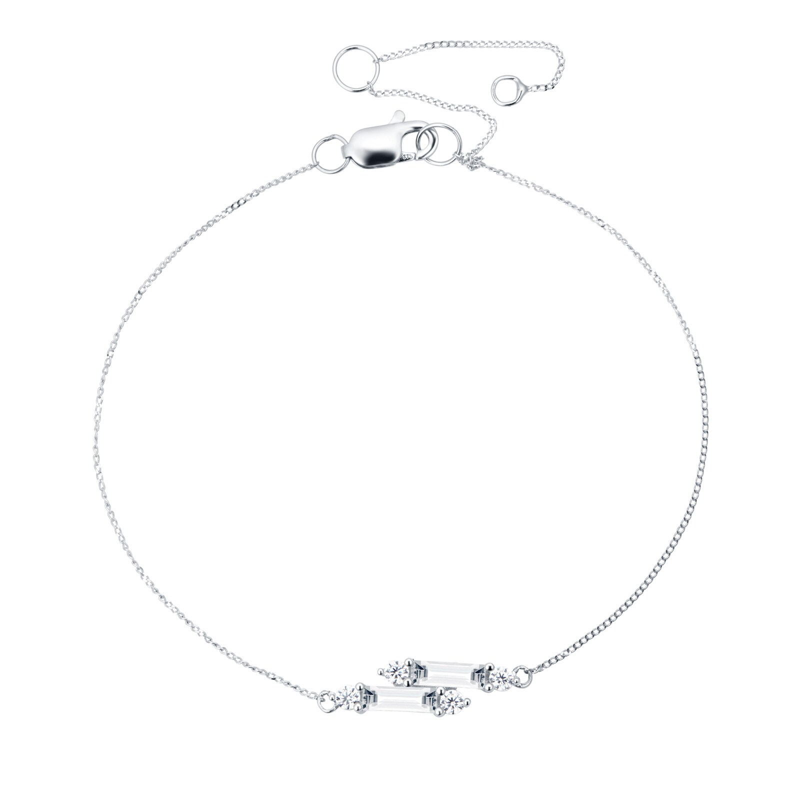 Goldsmiths 9ct White Gold Mixed Cubic Zirconia Bracelet