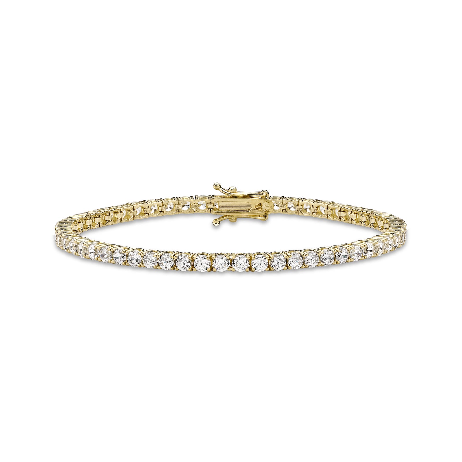 Goldsmiths 9ct Yellow Gold 3mm Cubic Zirconia Tennis Bracelet Goldsmiths 9ct Yellow Gold 3mm Cubic Zirconia Tennis Bracelet