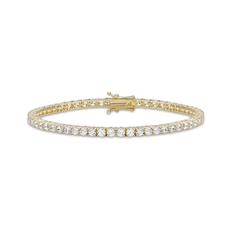 Goldsmiths 9ct Yellow Gold 3mm Cubic Zirconia Tennis Bracelet Goldsmiths 9ct Yellow Gold 3mm Cubic Zirconia Tennis Bracelet