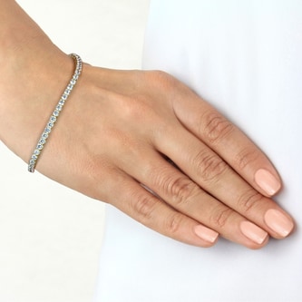 Goldsmiths 9ct Yellow Gold 3mm Cubic Zirconia Tennis Bracelet Goldsmiths 9ct Yellow Gold 3mm Cubic Zirconia Tennis Bracelet