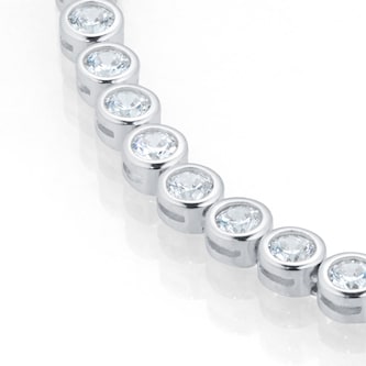 Goldsmiths Sterling Silver Bezel Set Cubic Zirconia Slider Bracelet