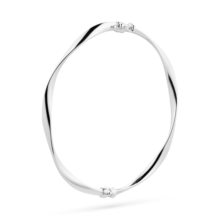 Goldsmiths 9ct White Gold Wave Bangle