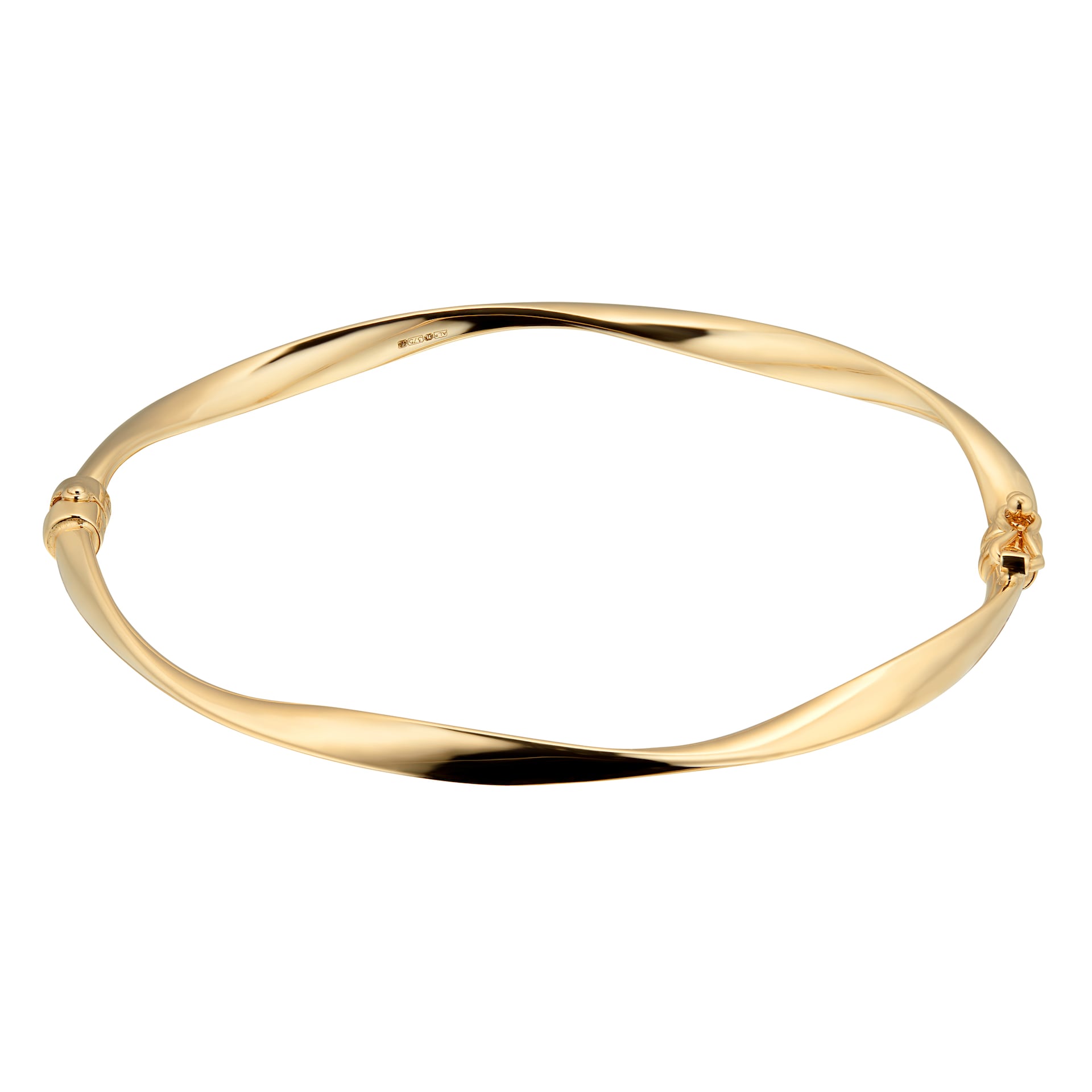 Goldsmiths 9ct Yellow Gold Wave Bangle