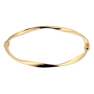 Goldsmiths 9ct Yellow Gold Wave Bangle