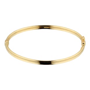Goldsmiths 9ct Yellow Gold Hinged Bangle