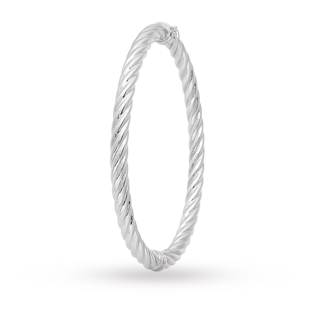 Goldsmiths 9ct White Gold Twist Bangle