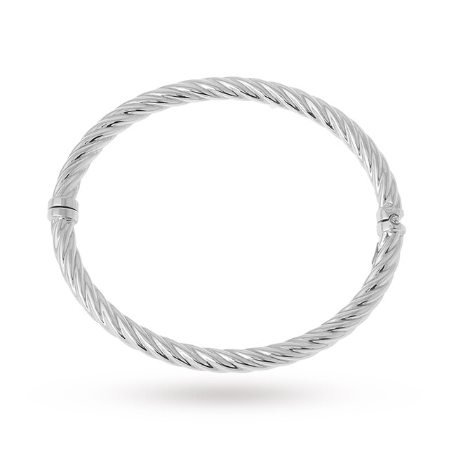 Goldsmiths 9ct White Gold Twist Bangle