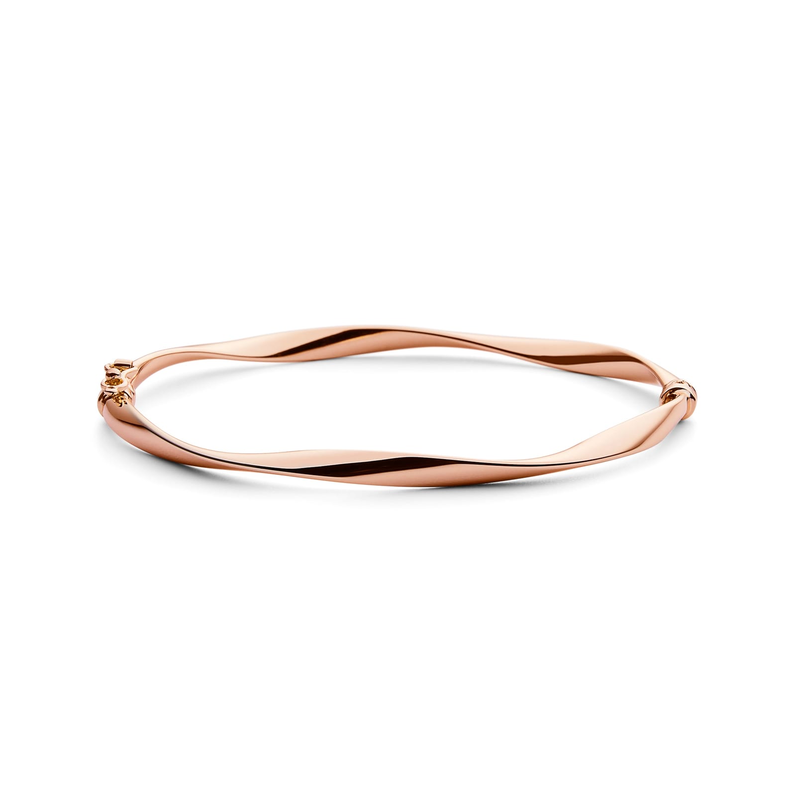 Goldsmiths 9ct Rose Gold Wave Bangle