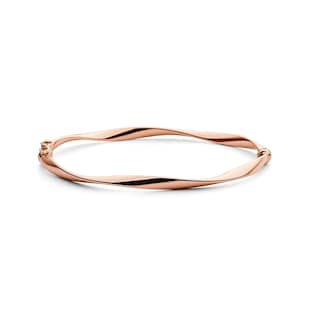 Goldsmiths 9ct Rose Gold Wave Bangle