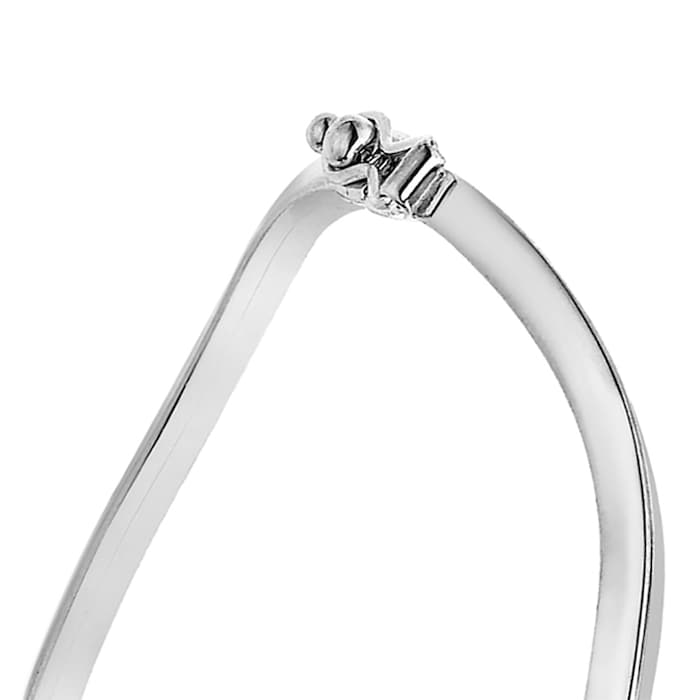 Goldsmiths 9ct White Gold Wavy Triangle Tube Bangle