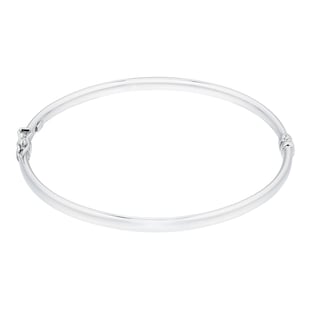 Goldsmiths 9ct White Gold Hinged Bangle