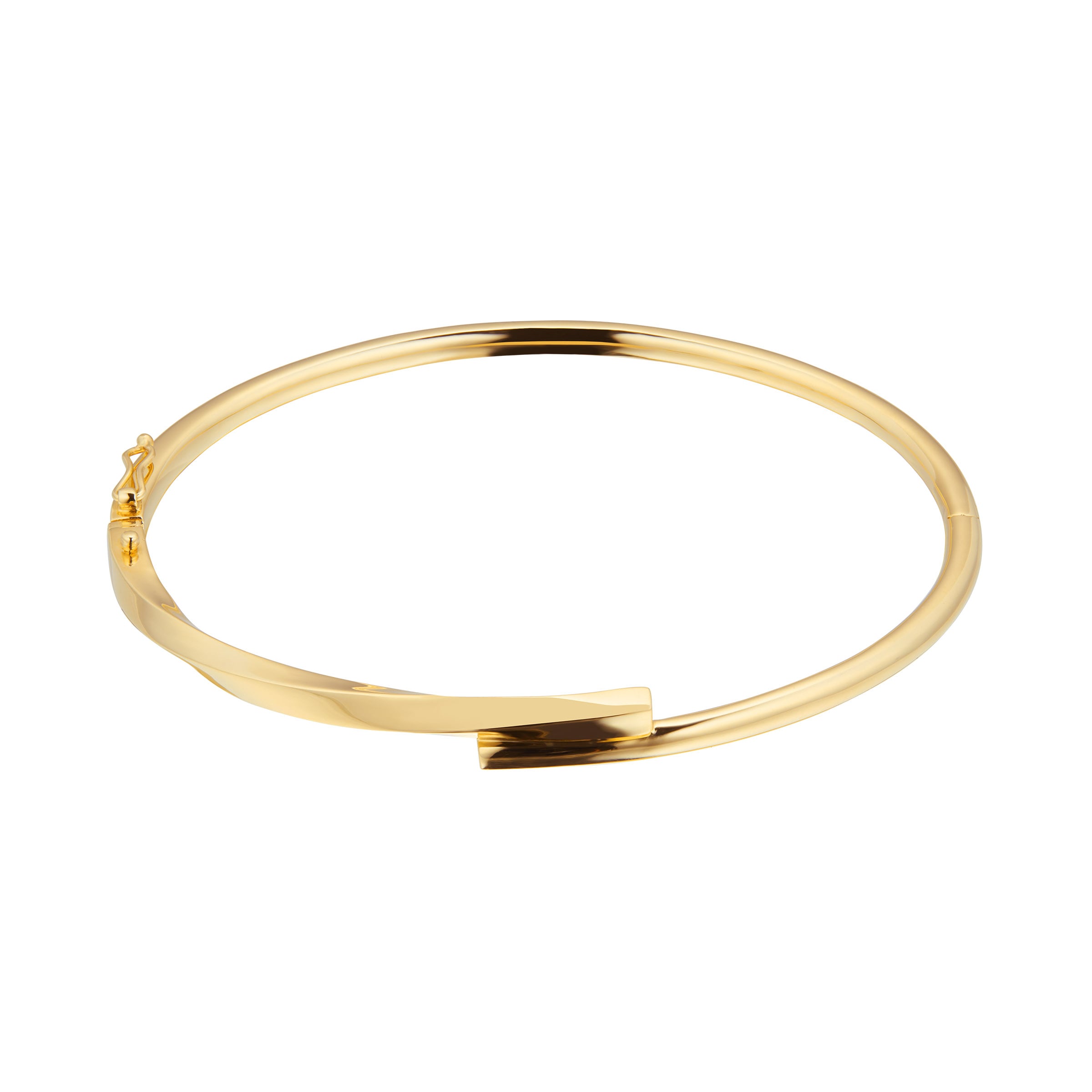 Mappin & Webb 18ct Yellow Gold Twist Hinged Bangle